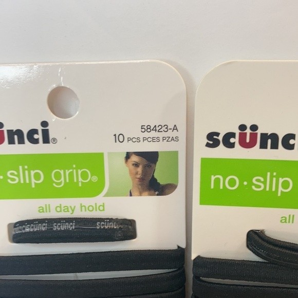 Scunci No Slip Grip Hair Elastics Ponytail Holders Black 5 Packs of 10 - Picture 3 of 13